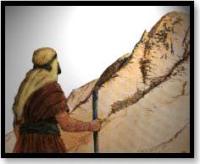 Moïse gravissant la montagne pour dialoguer avec Dieu